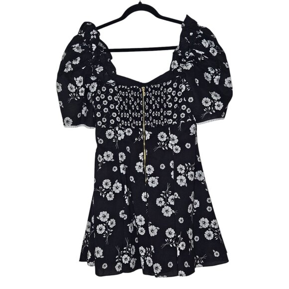 Alice McCall Izabella Mini Dress Black‎ White Floral Off Shoulder Size 8 - Picture 8 of 12